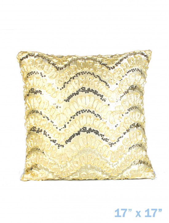 WAVE SEQUINS DESIGN CUSHION COVER & FILLER